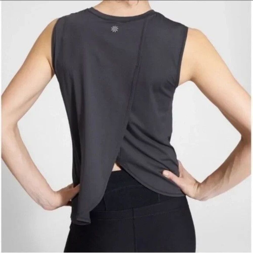 Athleta Sunlover UPF Tank Top Black Size Medium Split Back